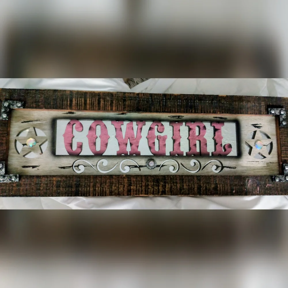 Pink Cowgirl Mirrored Picture